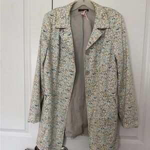 Sigrid Olsen Pastel Patterned Trench Coat size 12